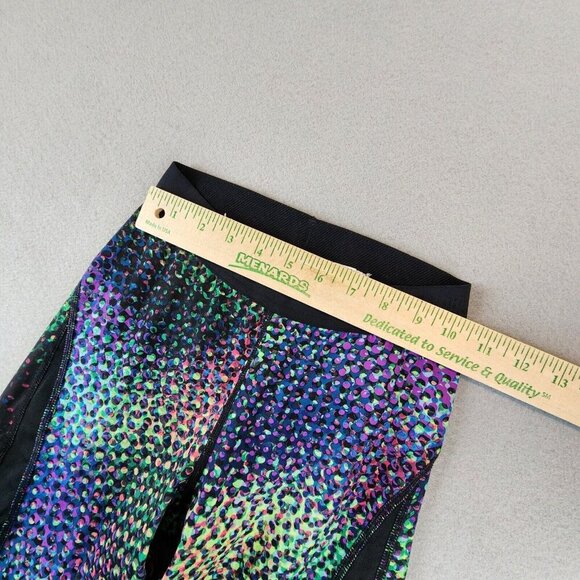 NIKE Pro Hypercool Women's Leggings Black Mesh Cut Out Colorful Neon Leggings XS - Picture 4 of 11